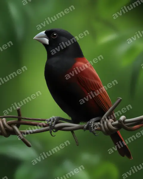 Illustration Réaliste : Lonchura atricapilla (Capucin à tête noire)