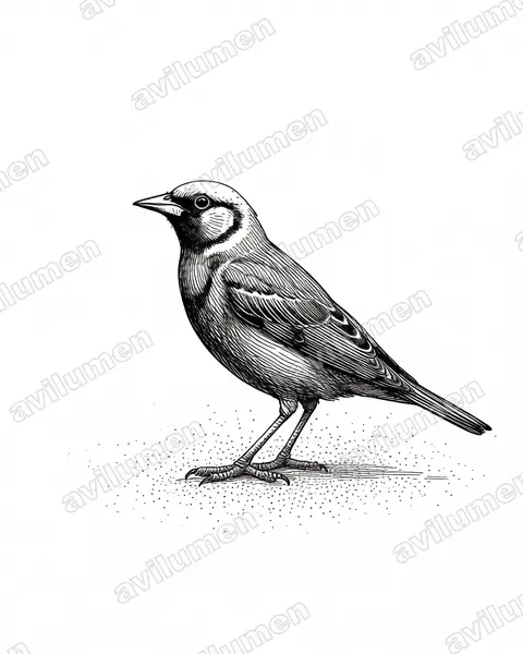Ink illustration: Lonchura ferruginosa (White-capped munia)