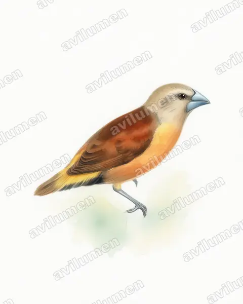 Illustration im Stil Aquarell: Gelbbrustnonne (Lonchura flaviprymna)