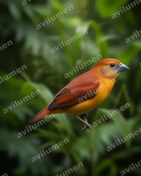 Illustration im Stil Realistisch: Gelbbrustnonne (Lonchura flaviprymna)