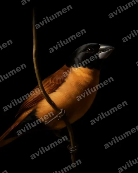 Oil illustration: Lonchura forbesi (Forbes's mannikin)