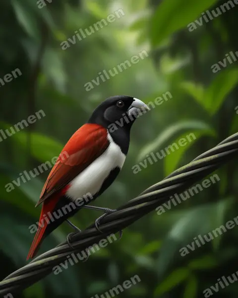 Realistic illustration: Lonchura malacca (Tricoloured munia)
