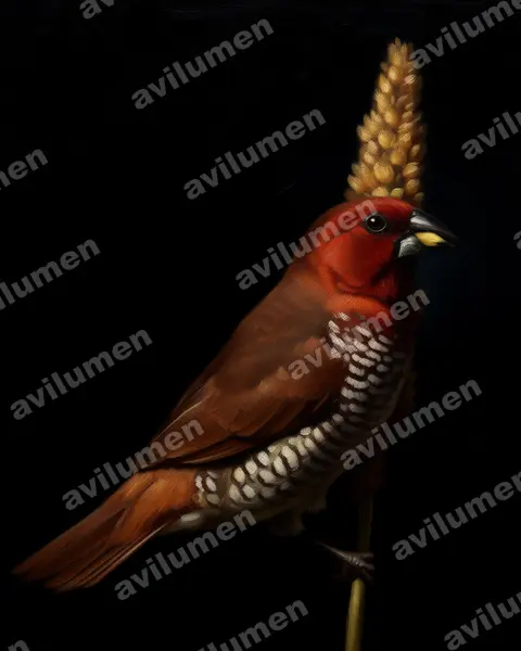 Illustration im Stil Öl: Muskatbronzemännchen (Lonchura punctulata)