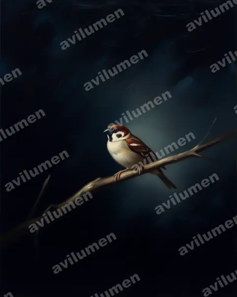Illustration Huile : Lonchura quinticolor (Capucin coloré)