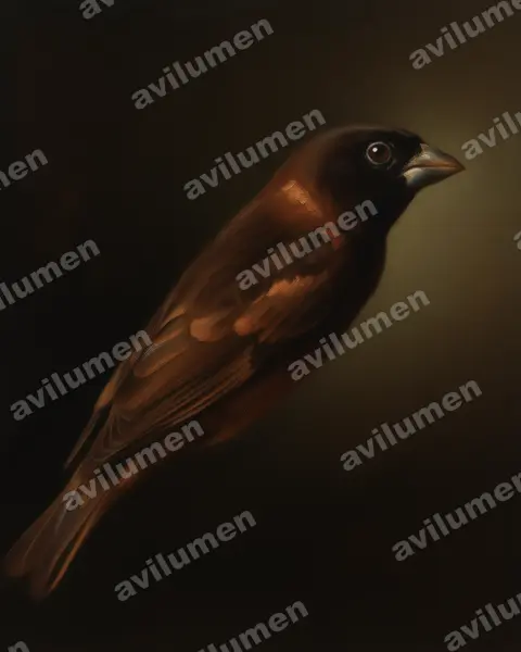 Illustration im Stil Öl: Hadesnonne (Lonchura stygia)
