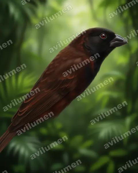 Illustration im Stil Realistisch: Hadesnonne (Lonchura stygia)