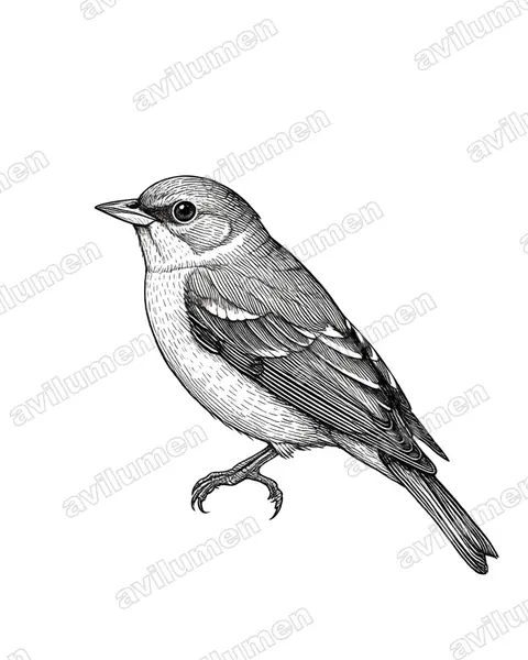 Ilustración en Tinta: Lonchura vana (Capuchino de las Arfak)