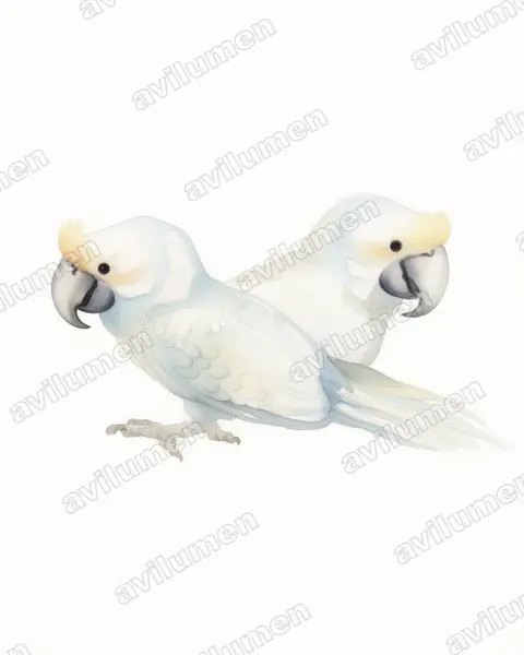 Ilustración en Acuarela: Lophopsittacus mauritianus (Loro de pico ancho)