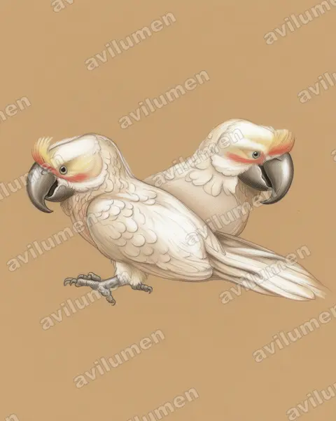 Ilustración en Lápiz de color: Lophopsittacus mauritianus (Loro de pico ancho)