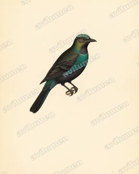 Vintage plate illustration: Lophorina superba (Superb Bird-of-paradise)