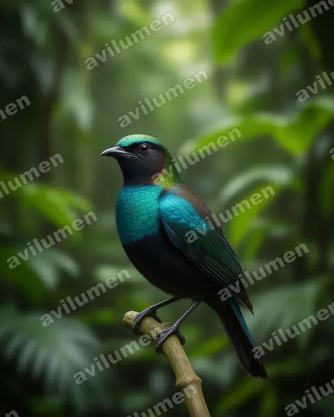 Realistic illustration: Lophorina superba (Superb Bird-of-paradise)