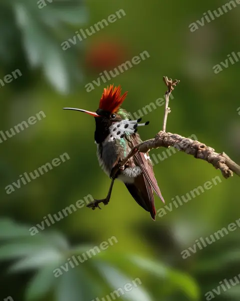 Illustration Réaliste : Lophornis gouldii (Coquette de Gould)