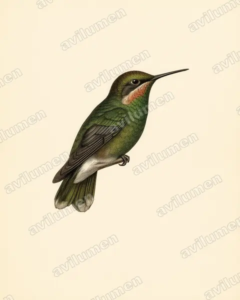 Illustration Planche ancienne : Lophornis pavoninus (Coquette paon)