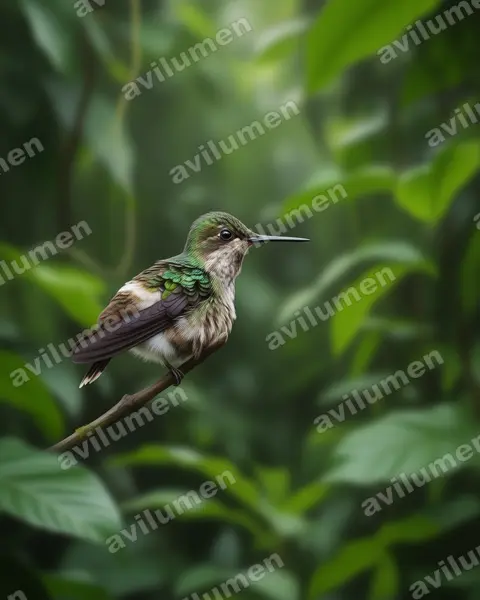Illustration Réaliste : Lophornis verreauxii (Coquette de Verreaux)