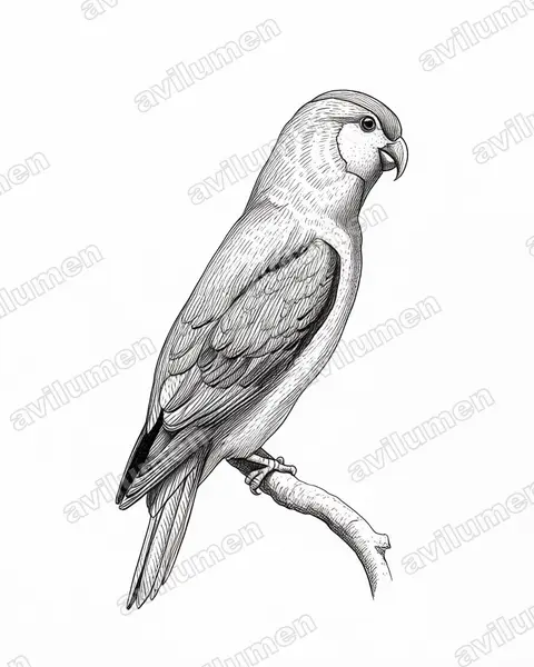 Illustration Encre : Loriculus camiguinensis (Coryllis de Camiguin)