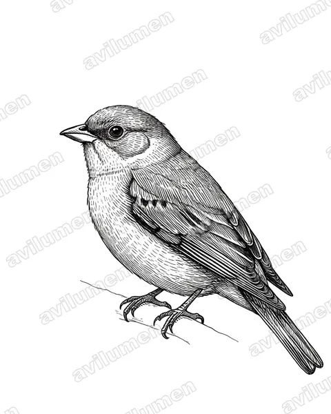 Illustration im Stil Tusche: Florespapageichen (Loriculus flosculus)