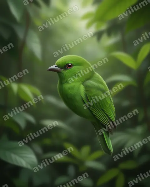 Illustration im Stil Realistisch: Florespapageichen (Loriculus flosculus)