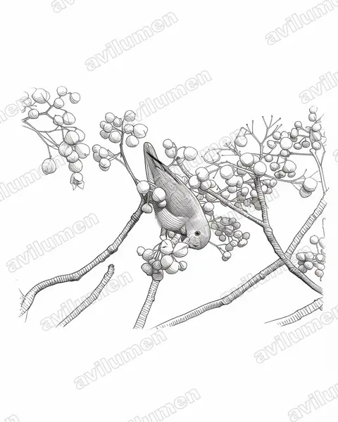 Illustration Encre : Loriculus philippensis (Coryllis des Philippines)