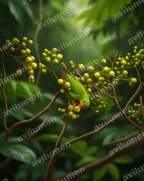 Illustration Réaliste : Loriculus philippensis (Coryllis des Philippines)