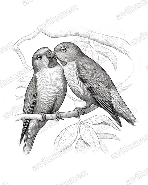 Illustration Encre : Loriculus tener (Coryllis des Bismarck)