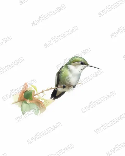 Illustration im Stil Aquarell: Zwergelfe (Mellisuga minima)