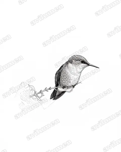 Illustration im Stil Tusche: Zwergelfe (Mellisuga minima)