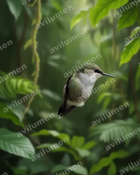Illustration im Stil Realistisch: Zwergelfe (Mellisuga minima)