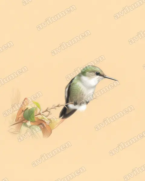 Illustration im Stil Buntstift: Zwergelfe (Mellisuga minima)