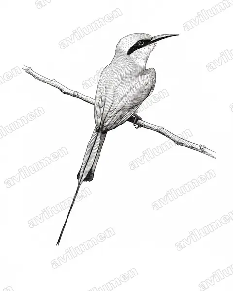 Ink illustration: Merops boehmi (Böhm's Bee-eater)
