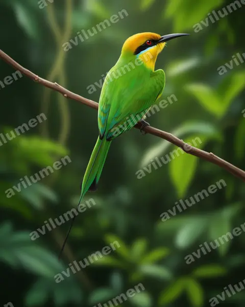 Realistic illustration: Merops boehmi (Böhm's Bee-eater)