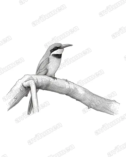 Illustration im Stil Tusche: Bergspint (Merops oreobates)