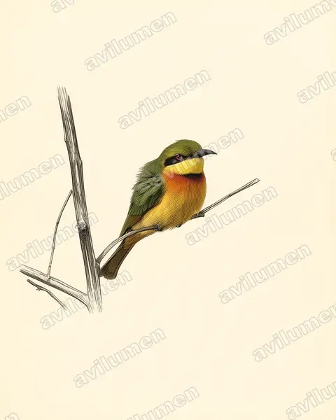 Illustration im Stil Historische Tafel: Zwergspint (Merops pusillus)