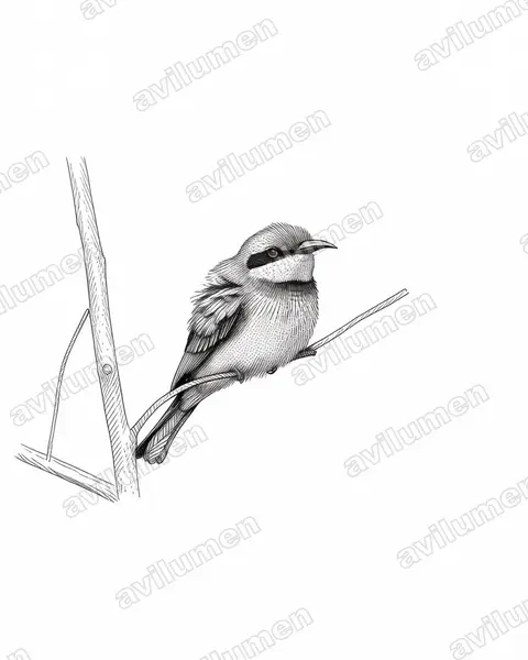 Illustration im Stil Tusche: Zwergspint (Merops pusillus)