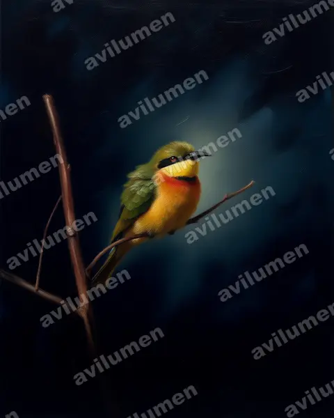 Illustration im Stil Öl: Zwergspint (Merops pusillus)