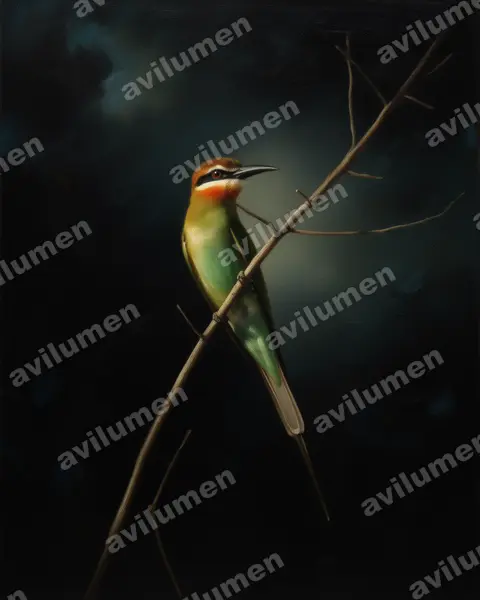 Oil illustration: Merops superciliosus (Olive Bee-eater)