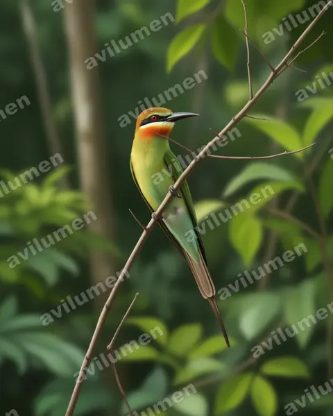 Realistic illustration: Merops superciliosus (Olive Bee-eater)