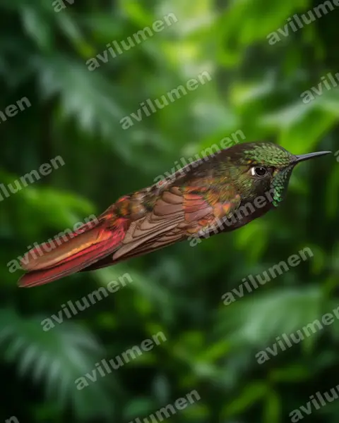Illustration Réaliste : Metallura iracunda (Métallure dorée)
