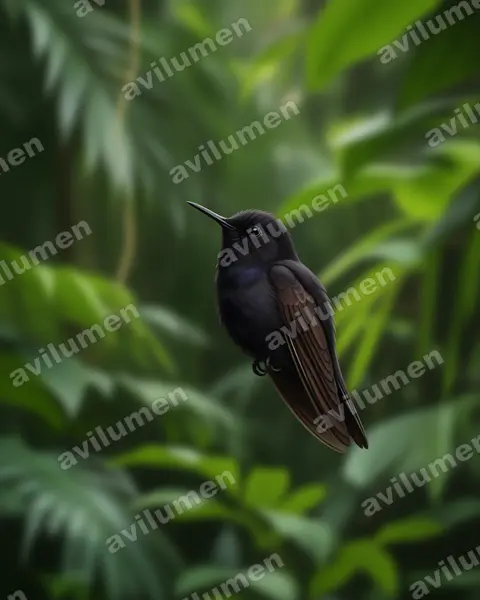 Ilustración en Realista: Metallura phoebe (Metalura negra)