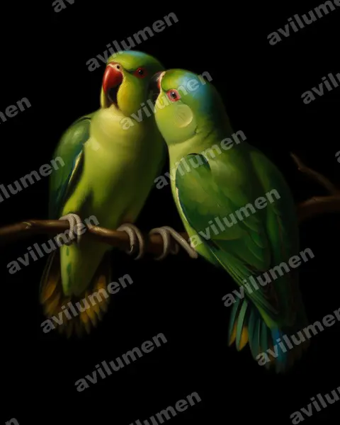 Illustration Huile : Micropsitta finschii (Micropsitte de Finsch)