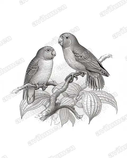 Ink illustration: Micropsitta geelvinkiana (Geelvink Pygmy Parrot)