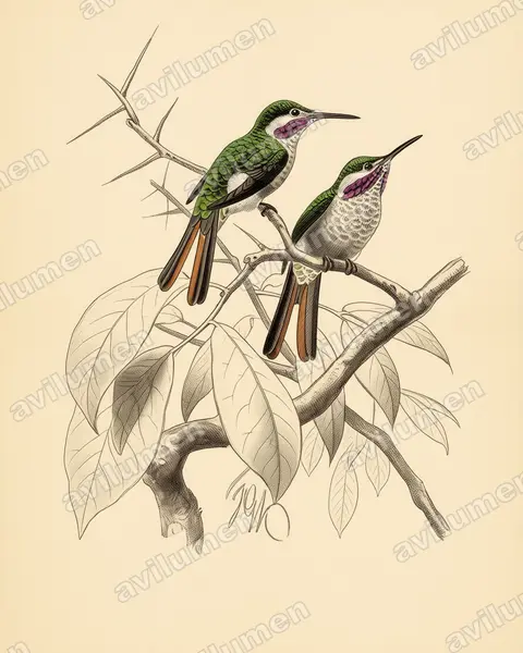 Illustration Planche ancienne : Microstilbon burmeisteri (Colibri de Burmeister)