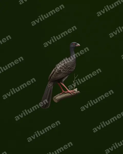 Illustration Réaliste : Mitu tomentosum (Hocco de Spix)