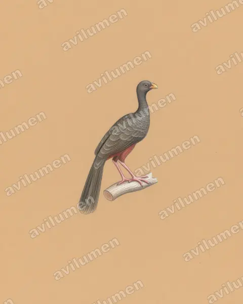 Illustration Crayon de couleur : Mitu tomentosum (Hocco de Spix)