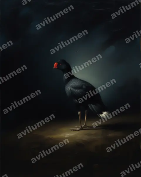 Illustration Huile : Mitu tuberosum (Hocco tuberculé)