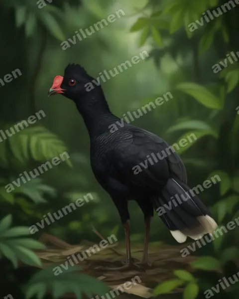 Illustration Réaliste : Mitu tuberosum (Hocco tuberculé)