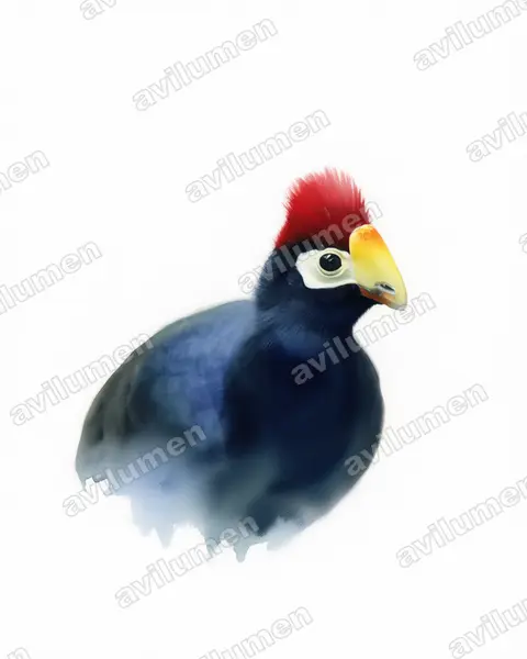 Ross's turaco（Musophaga rossae）的水彩插画