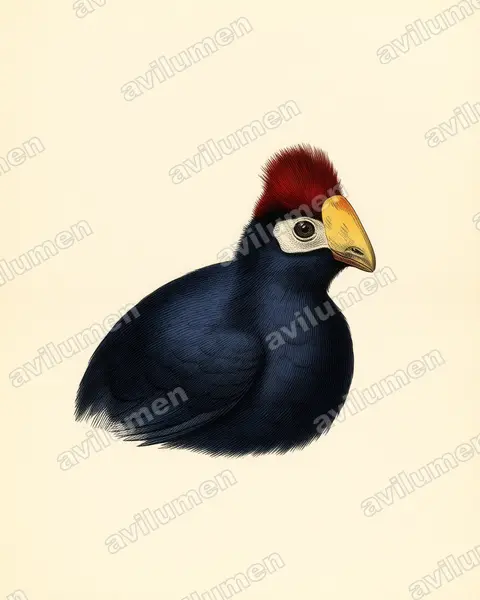 Ross's turaco（Musophaga rossae）的古典图版插画