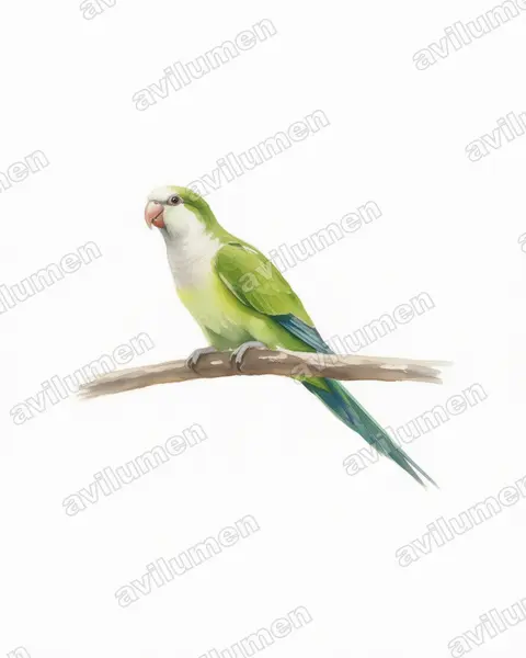 Illustration Aquarelle : Myiopsitta luchsi (Conure des rochers)