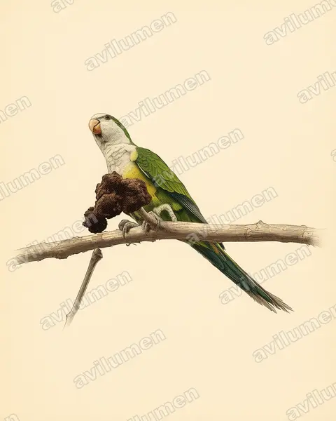 Illustration Planche ancienne : Myiopsitta luchsi (Conure des rochers)