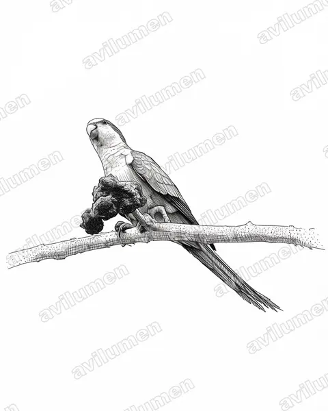 Illustration Encre : Myiopsitta luchsi (Conure des rochers)